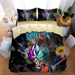Housse de couette Dragon Ball Goku sur un lit