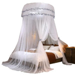 rideau lit enfant unisexe polyester coton rose vert blanc bleu violet translucide franges décoratives