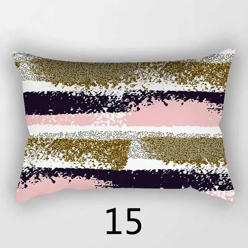 taie d'oreiller rectangulaire 30x50cm housse coussin décoration moderne motif abstrait coton polyester