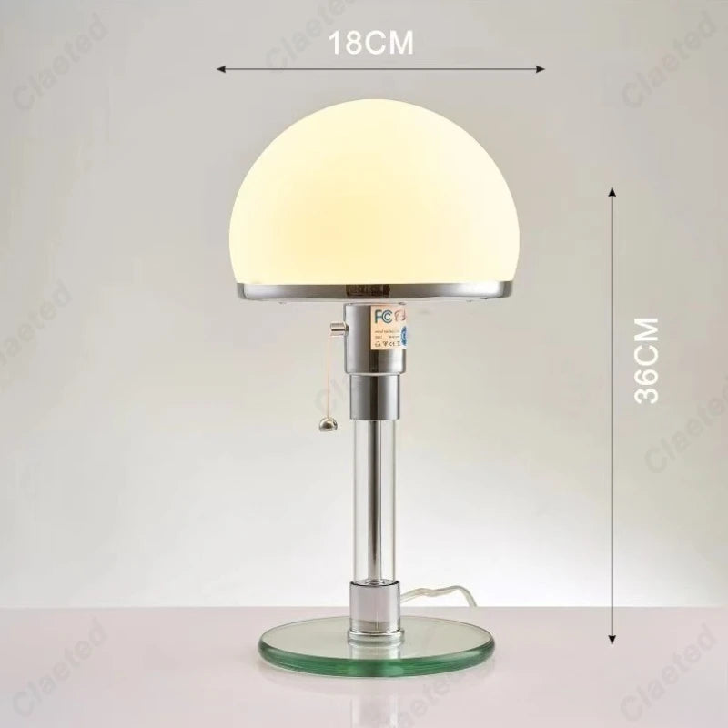 lampe table moderne blanc chrome transparente brillante 7w led