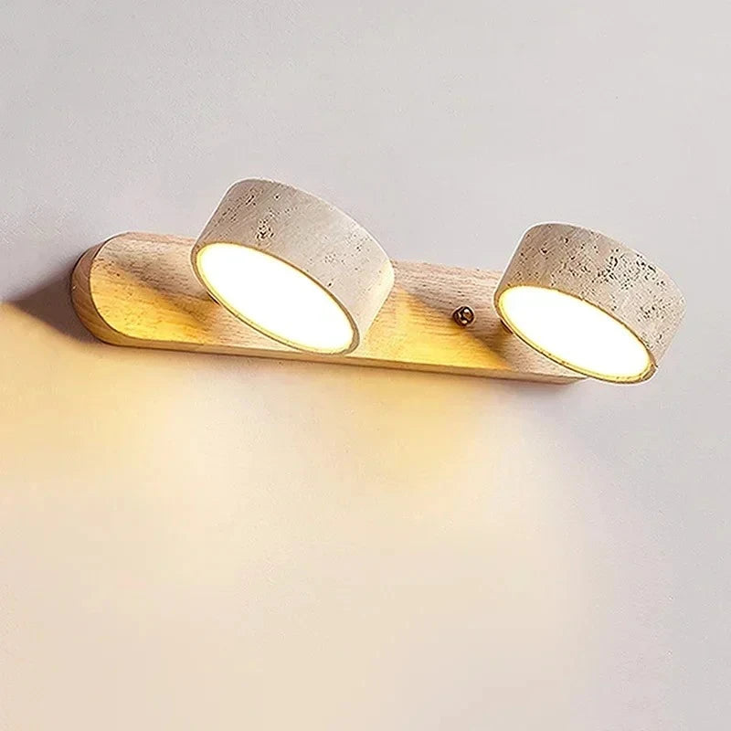 applique murale led pierre naturelle texture granulée moderne couleur bois beige noir
