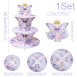 boîtes pop corn décoratives papillons rose violet doré fête anniversaire mariage baptême fille