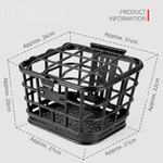 panier avant vélo électrique noir couvercle plastique structure grille utilitaire transport fruits légumes