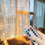 rideau lumineux led rose blanc multicolore motif étoile translucide moderne 300 leds télécommande usb
