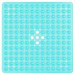 tapis bain antidérapant pvc bleu blanc noir perforé moderne adhésif 53x53cm