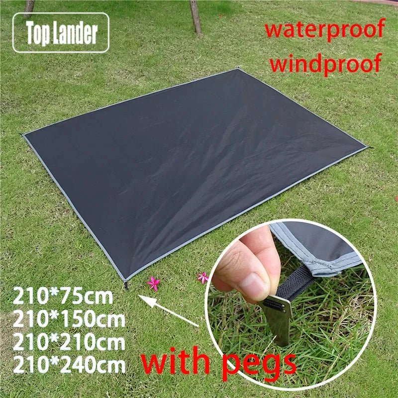 tapis camping imperméable gonflable piquets sac rangement noir moderne outdoor campagne ultraléger portableextérieur
