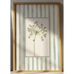 affiche encadrée minimaliste naturel fleurs vertes rayures verticales toile 40x50cm 30x40cm 20x30cm
