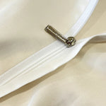 parure lit luxe coton lyocell satiné housse couette drap plat taies oreillers blanc