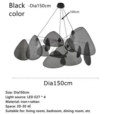suspension lumineuse moderne bambou couleur beige noir reticule opacite ampoules filament