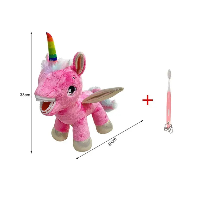 jouets peluche animaux tigre girafe lion dents brossage éducation cadeaux doux imitation dentistes