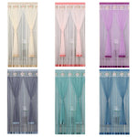 rideau gris beige rose bleu broderie florale transparent moderne ruban porte tissu polyester