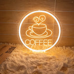 néon lumineux moderne coffee blanc bleu rouge jaune décoration intérieure professionnelle usb alimentée