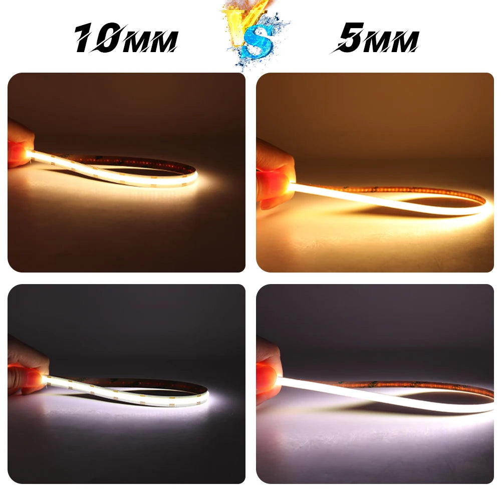 ruban led 5mm 10mm 2700k 6500k dimmable blanc jaune adhésif moderne minimaliste