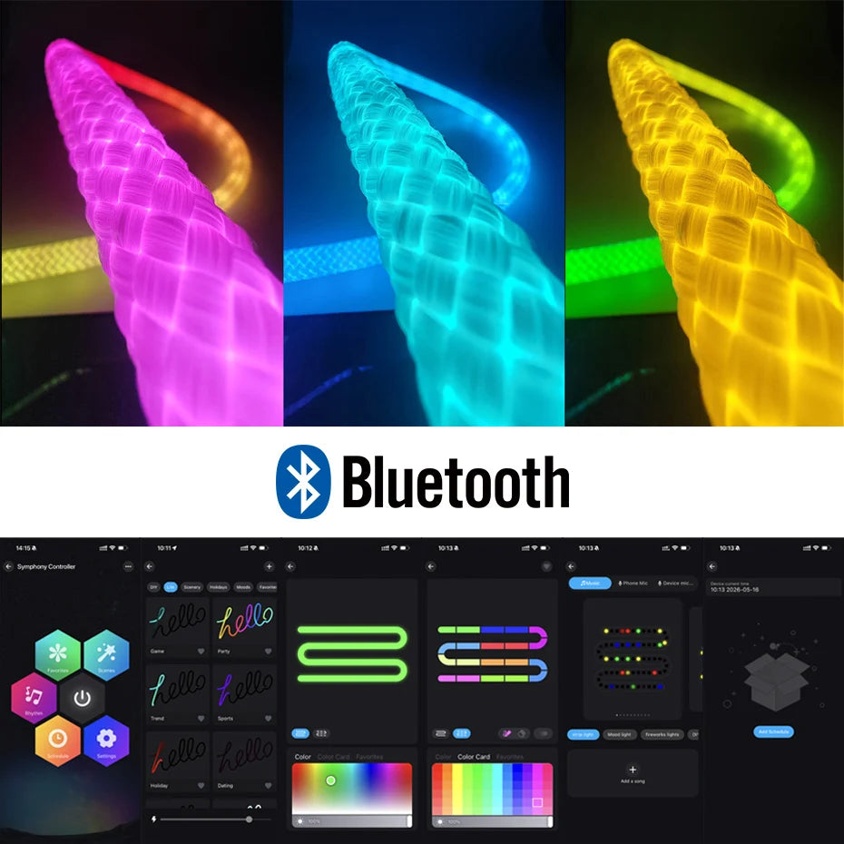 ruban led flexible multicolore maille moderne clips contrôleur distance câble usbRGBO