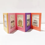 cadres photo aimants couleurs violet rose bleu moderne minimaliste cartes postales