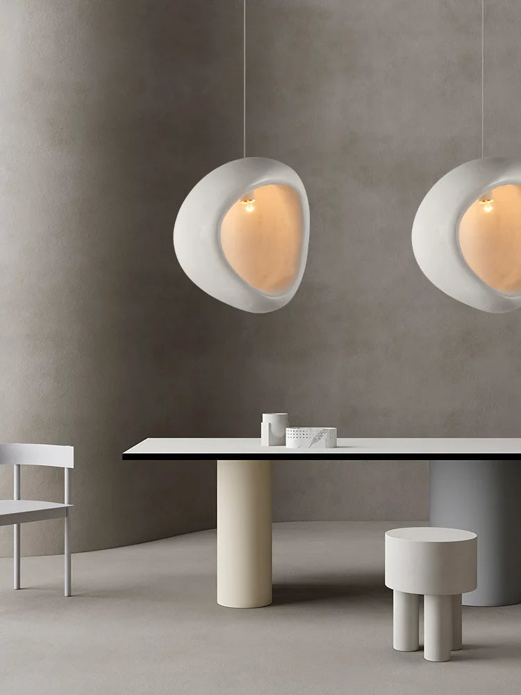 suspension lumineuse moderne blanc texture mat éclairage salon chambre interrupteur tactile 15 30m²