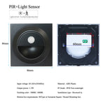 lumière murale led capteur pir moderne interrupteur noir blanc doré fixations vis