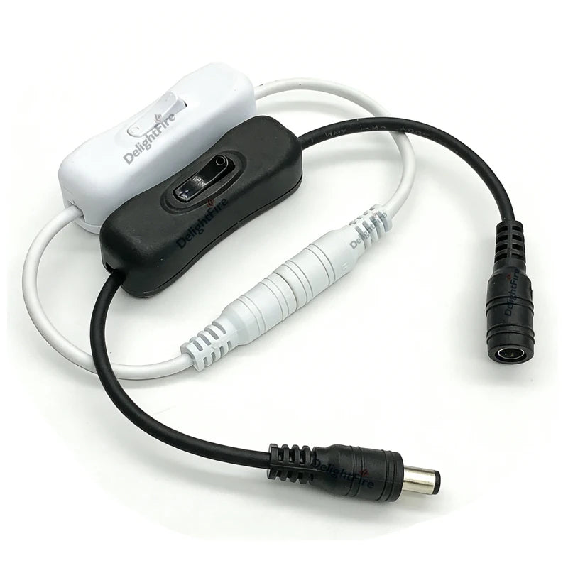 câble adaptateur blanc noir rondelles fixation moderne 22 20awg 5.5 2.1mm