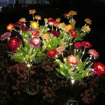 fleurs artificielles lumineuses rouge rose jaune blanche modernes extérieures patio jardin decoration fete noel