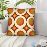 housse coussin géométrique rétro multicolore orange vert marron 45x45cm décorative chambre salon voiture