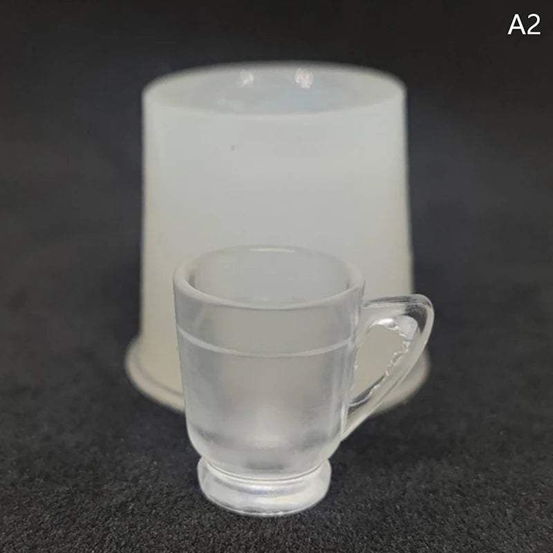 miniatures tasses silicone transparentes blanches rouges accessoires décoration maison poupée simples modernes