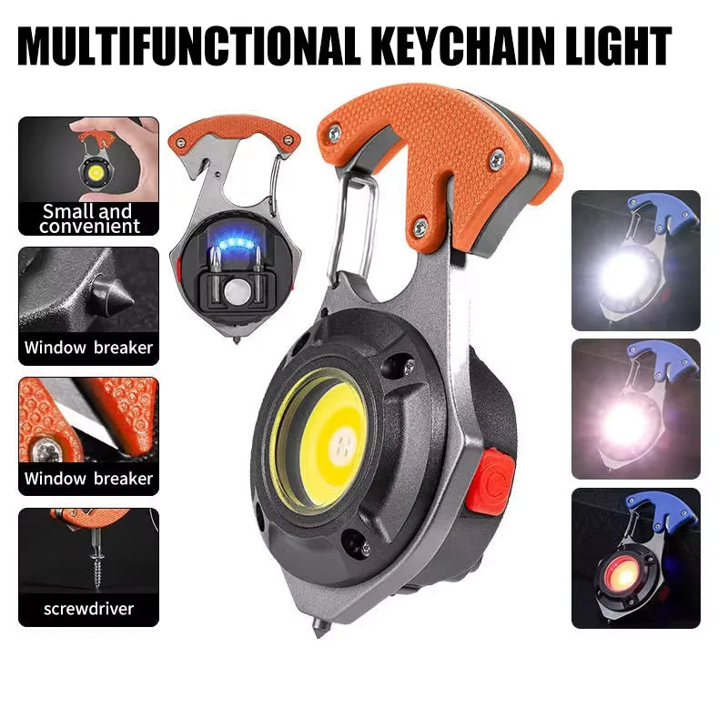 lampe poche rechargeable led multifonctionnelle camping compacte orange noire bleue