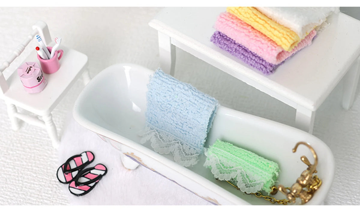 serviettes tissu microfibre bordure dentelée moderne douces vert bleu blanc jaune rose violet