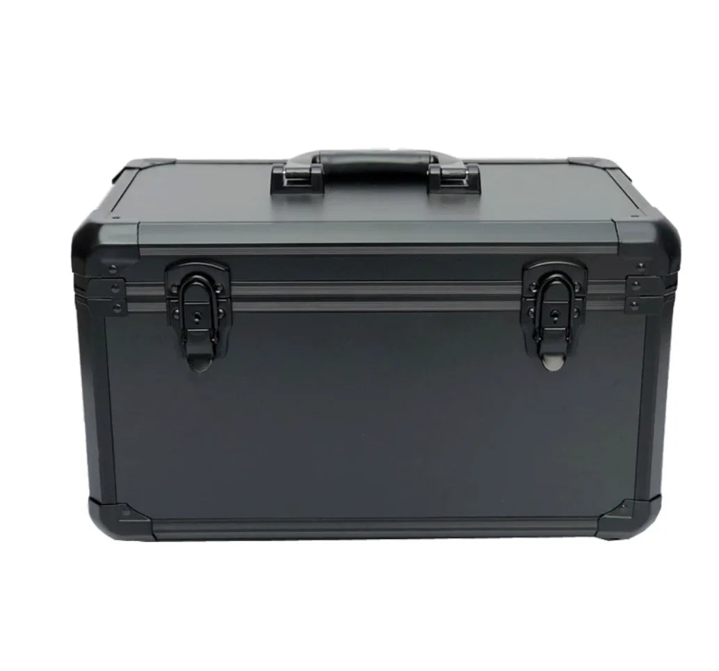 boîte rangement aluminium grande taille 49x29x30cm mousse adhésive fermeture métal industrielle utilitaire