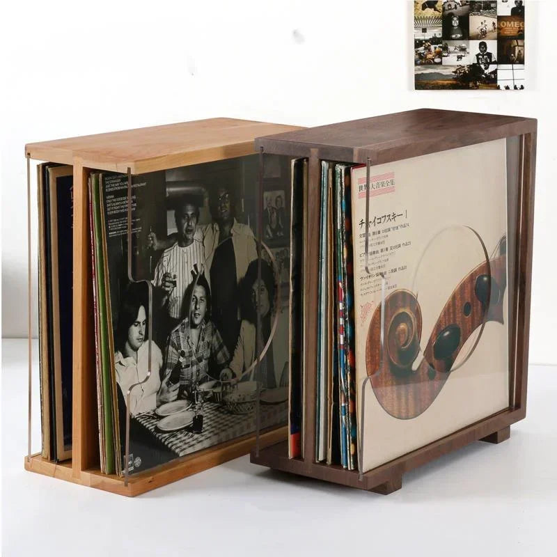 Support LP 12 pouces design bois et acrylique