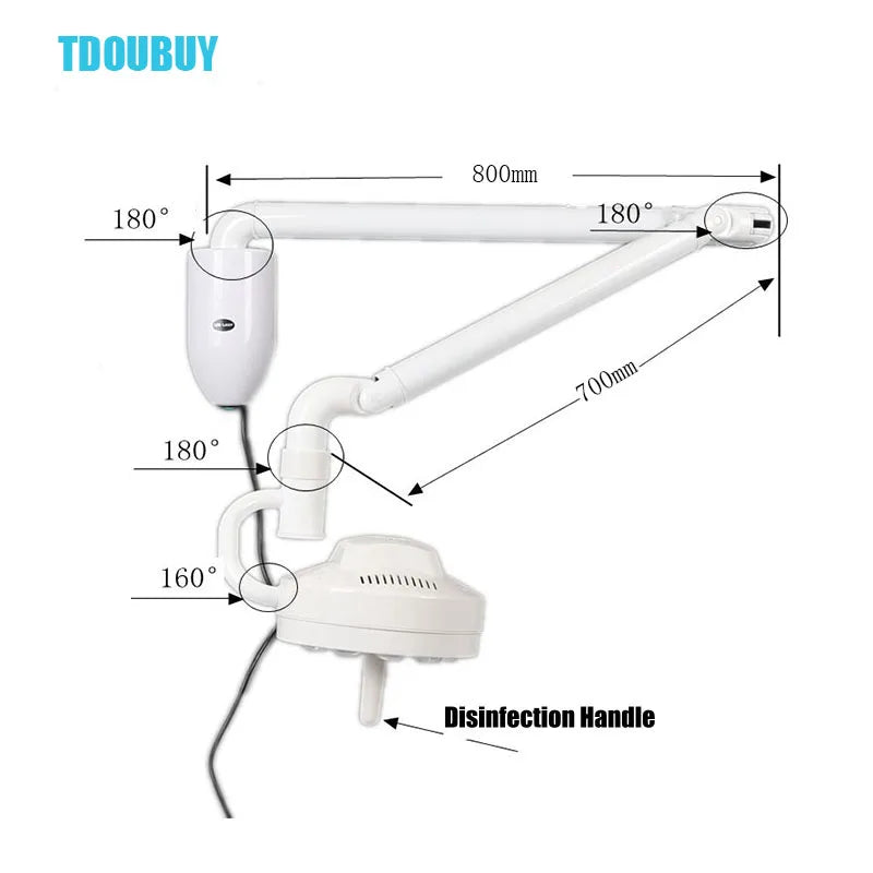lampe chirurgicale led moderne fixation murale blanc durable 50000h infrared sensing 80000lux