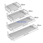 étagère murale moderne perforée argentée fixations vis incluses 20cm 30cm 40cm 50cm