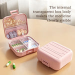 boîte pilules moderne blanc rose compartiments semaines verrouillable pratique adhésif organisateur médicaments portable