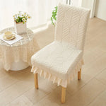 housse chaise classique rayures vert clair beige gris bleu marine polyester coton ruffles