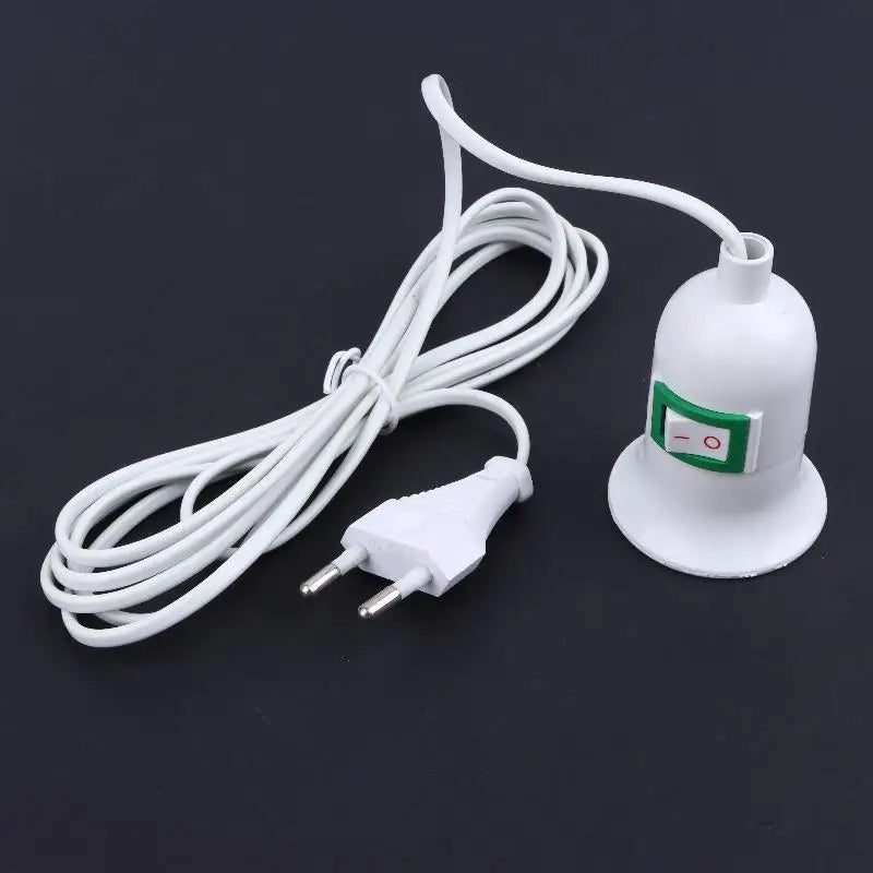 support lampe câble blanc interrupteur douille e27 prise industrielle utilitaire 10 mètres