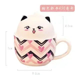 tasse soupe couvercle céramique porcelaine dessin animé chats bleu rose mignon unique environnement