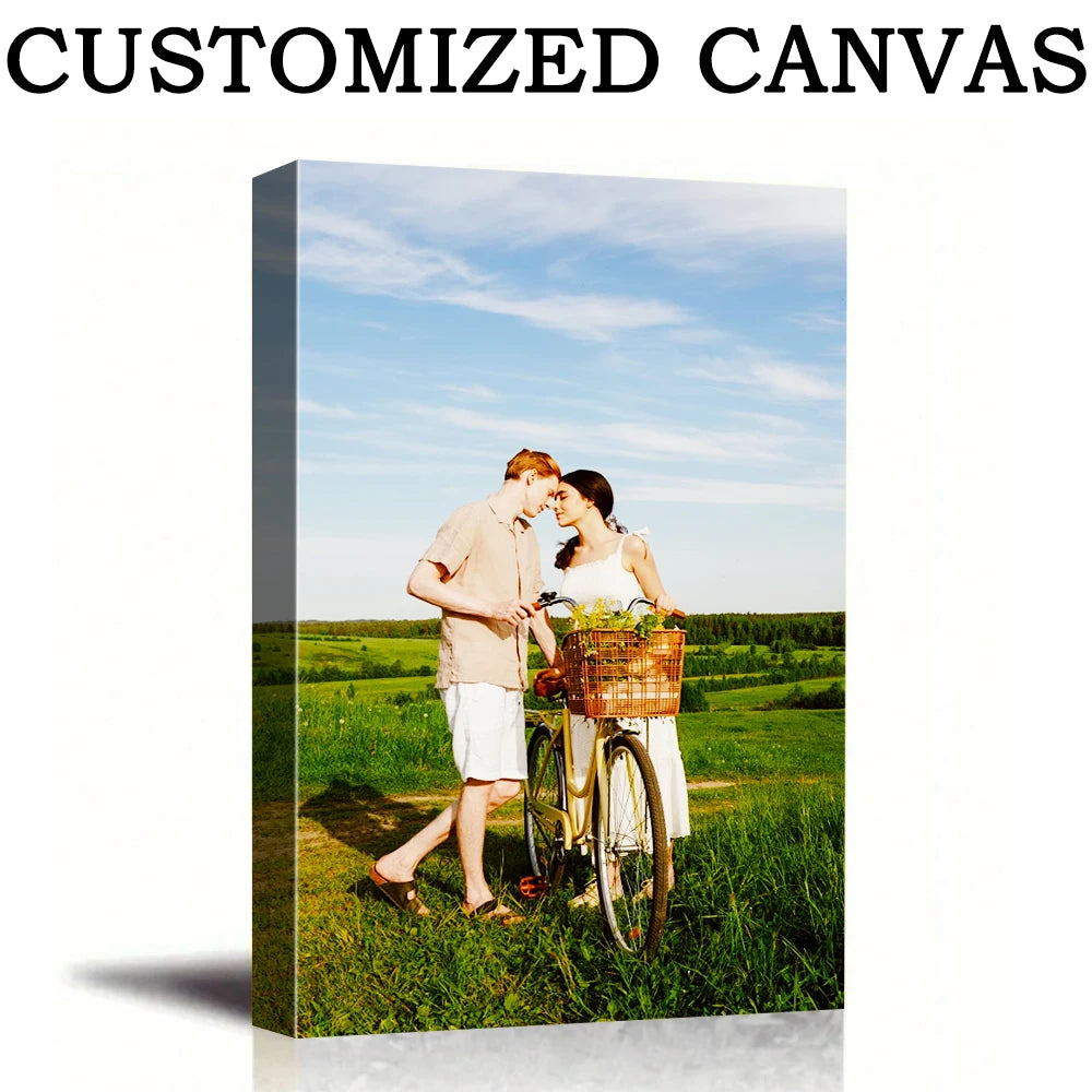 toile personnalisée photo mesure cadre bois décoration murale moderne intérieur