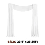 rideau blanc moderne drapeau mariage tissu opalin decoration ceremonie event backdrop 8m 0.75m
