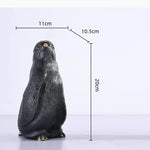 sculpture orne animaux oiseaux pingouin or texture moderne décoration maison occasionnels