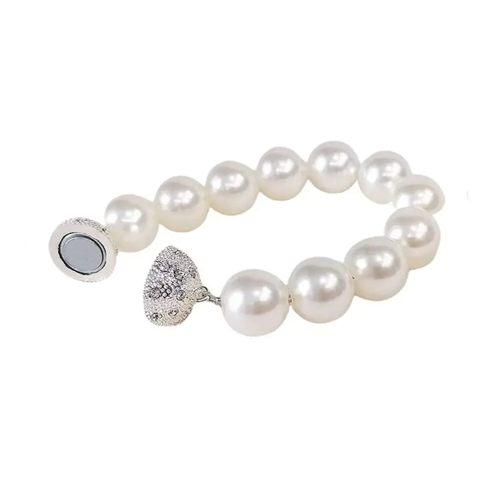 bracelet aimant blanc classique opacique 40cm 25cm traditionnel bijoux fantaisie