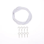 rideaux modernes kit cordon polyester crochets chevilles blanc argenté minimaliste