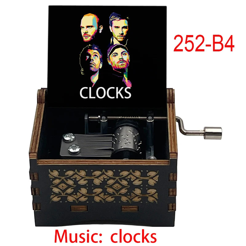 boîte musicale bois naturel motifs floraux 18 tons vintage manivelle horlogerie artisanale