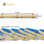 Ruban LED adressable installé autour d'un miroir de salle de bain
