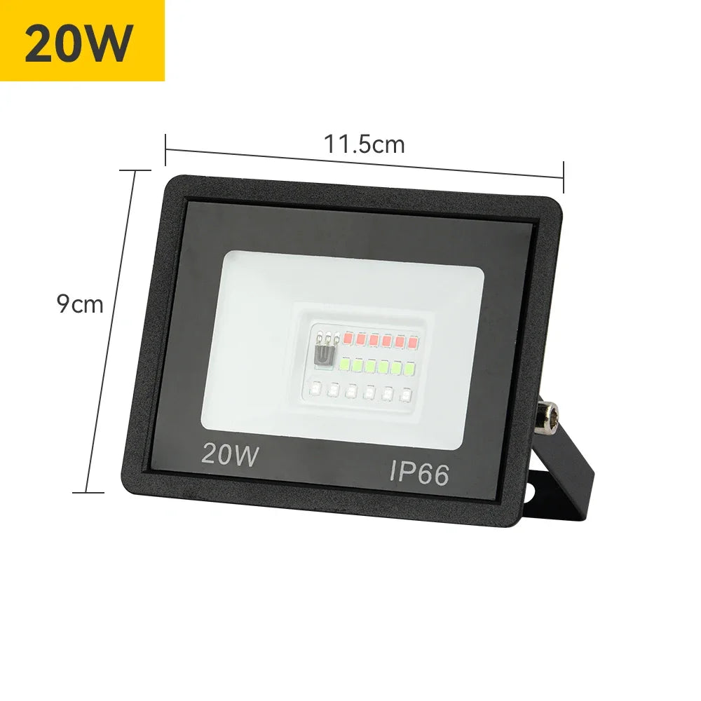 projecteur led rgb 220v ip66 étanche noir moderne bras articulé cordon long