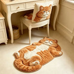 tapis sol doux motif chat gris blanc moelleux antidérapant salle bain chambre salon