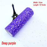 tulle paillettes bleu rose vert violet noir blanc 15cm 10yards polyester décoratif mariage anniversaire