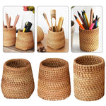 panier tressé rotin marron clair organisation cuisine rustique multifonctionnel almacenamiento