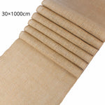 nappes table jute naturelle rustique beige marron blanc texture grossière événements mariage décoration chaises