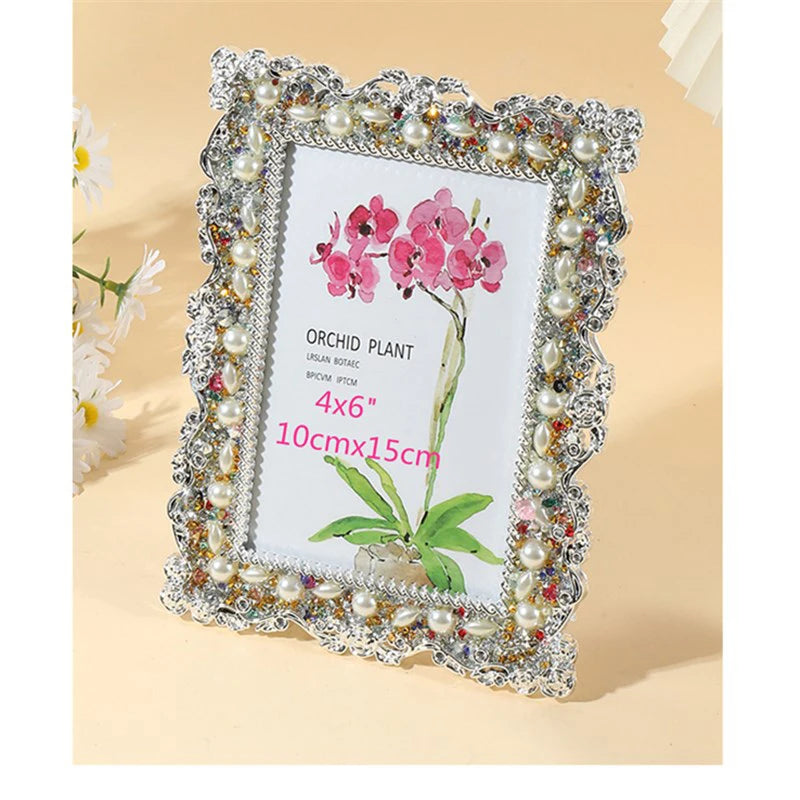 cadre photo classique strass argenté clips transparent 10x15cm 13x18cm decoration maison erotique