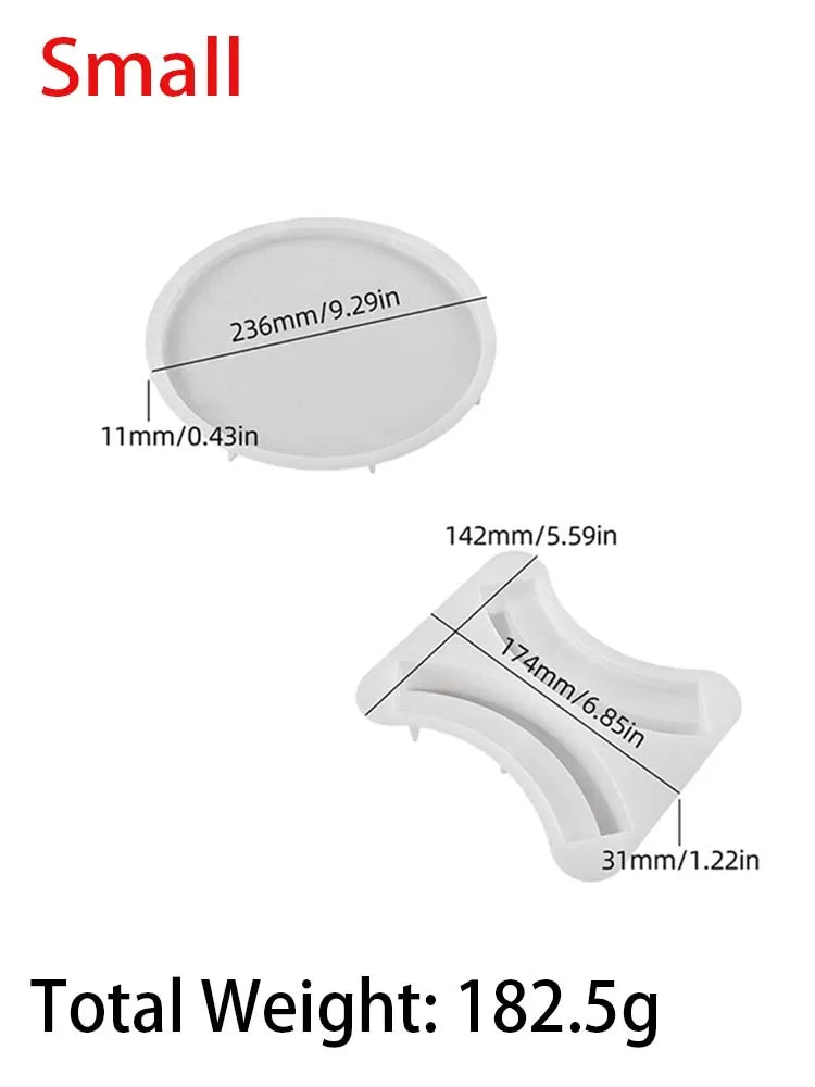 moule silicone vague cercle plateau rond vase bougie diffuseur décorations sculpture panneau onduleur