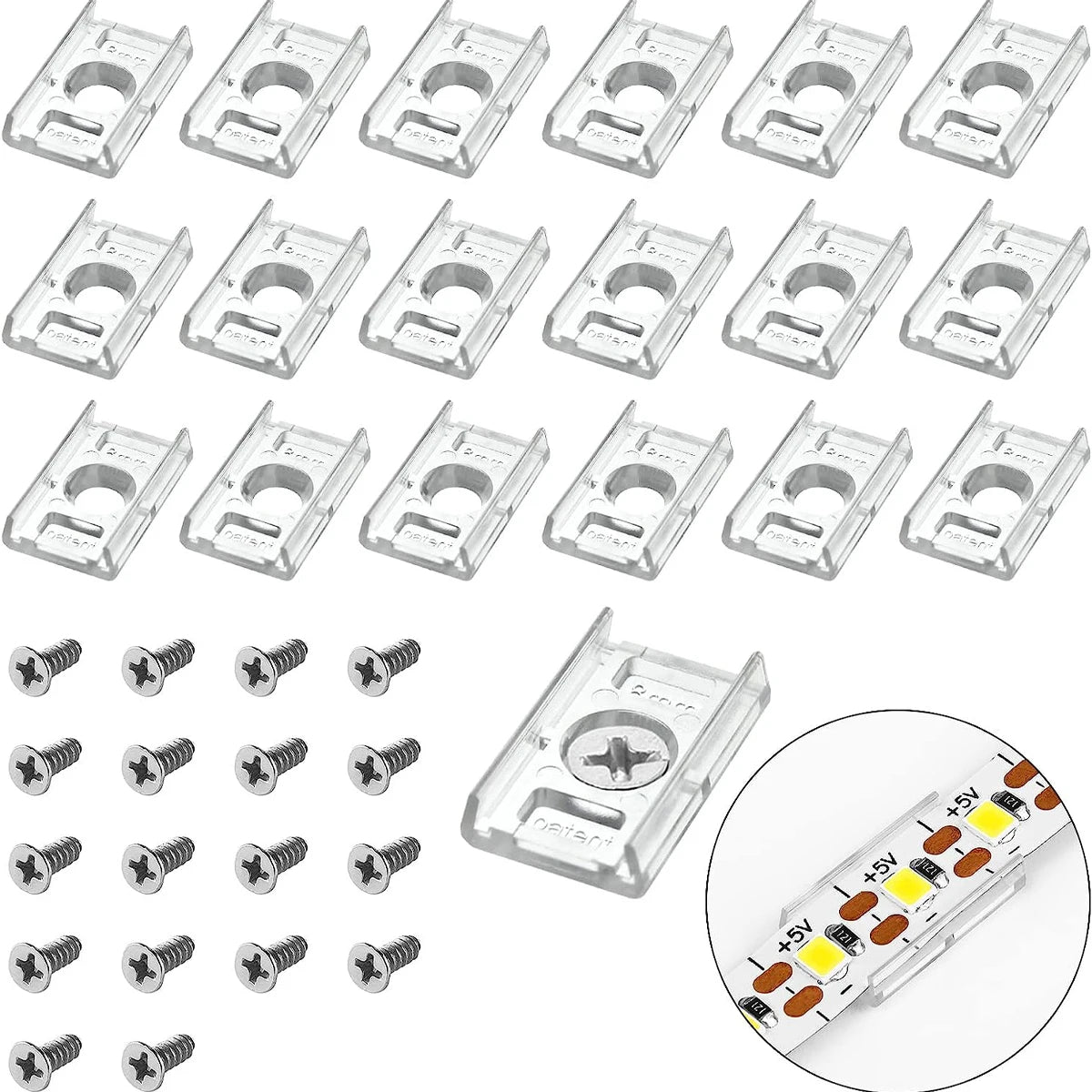 clips ruban led transparent clips vis acier inoxydable moderne ensemble fixations led